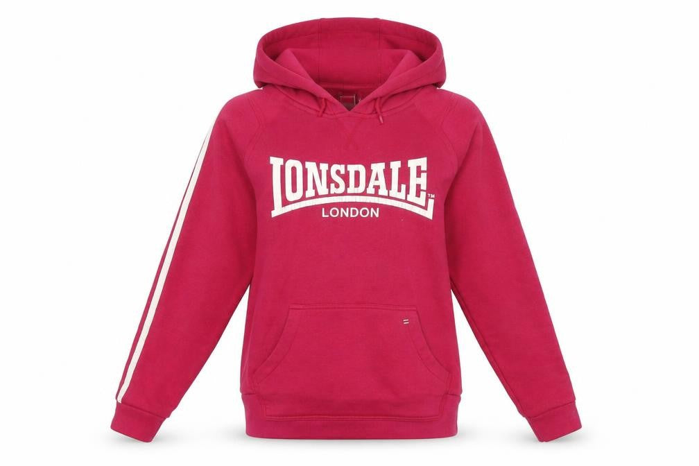 Lonsdale Womens Pink Cotton Pullover Hoodie Size 10 Pullover