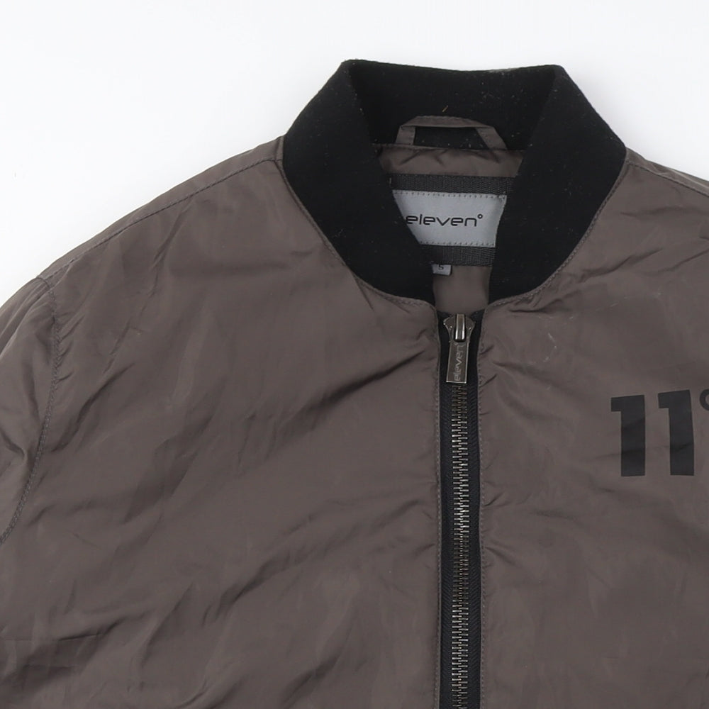 11 Degrees Grey Bomber Jacket, Casual, Size S, Urban Style