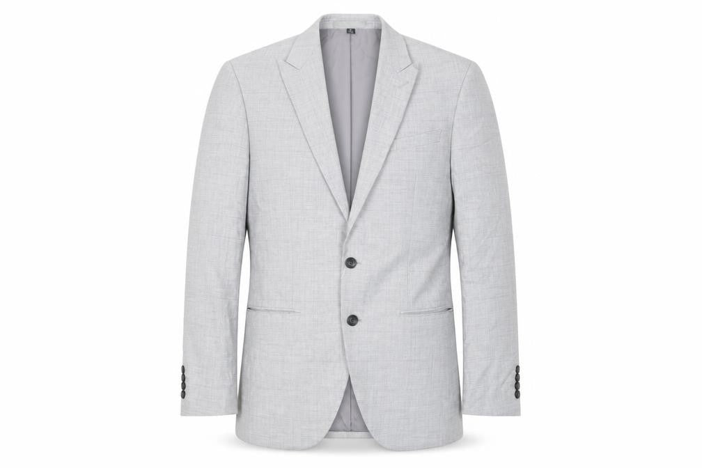 Marks & Spencer Mens Grey Plaid Polyester Jacket Suit Jacket Size 38 Regular