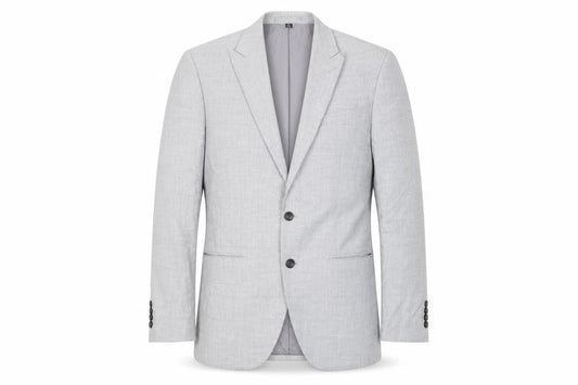 Marks & Spencer Mens Grey Plaid Polyester Jacket Suit Jacket Size 38 Regular