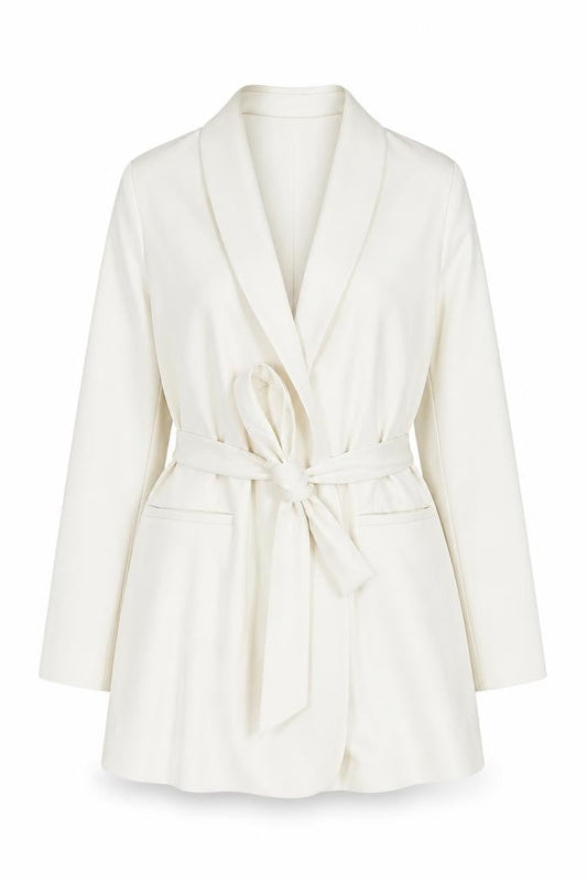 Marks & Spencer Womens Ivory Jacket Size 24 Tie