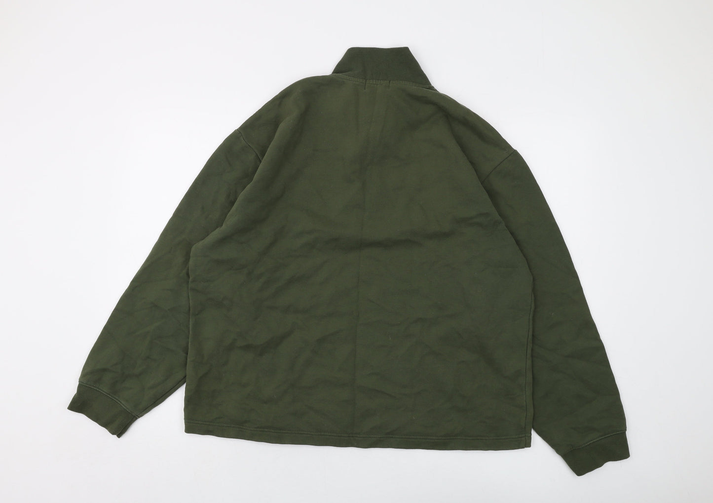 To-man Mens Green Cotton Pullover Sweatshirt Size L