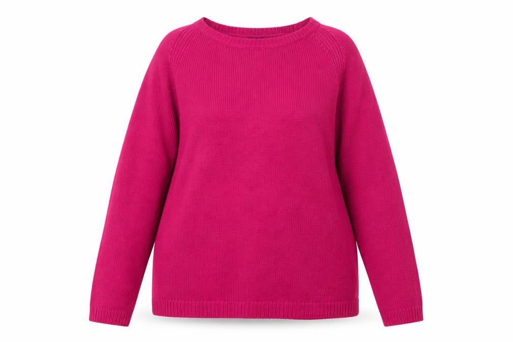 La Redoute Womens Pink Round Neck Acrylic Pullover Jumper Size 18