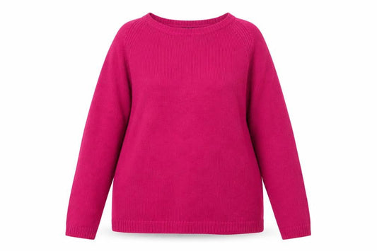 La Redoute Womens Pink Round Neck Acrylic Pullover Jumper Size 18