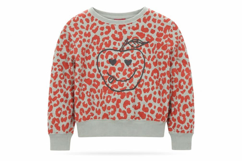Uniqlo Girls Green Animal Print Cotton Pullover Sweatshirt Size 9-10 Years Pullover