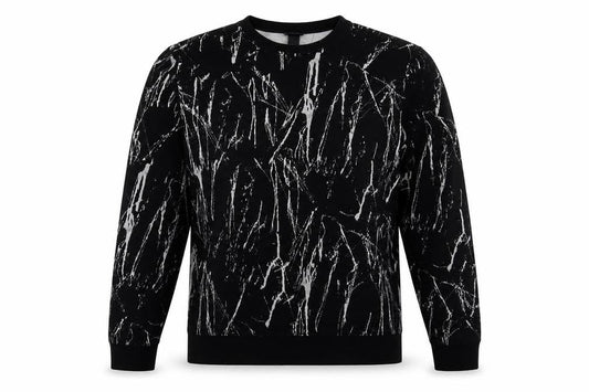 H&M Mens Black Geometric Polyester Pullover Sweatshirt Size M