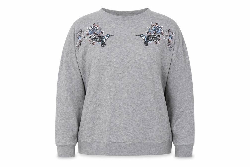 New Look Womens Grey Cotton Pullover Sweatshirt Size XS Pullover