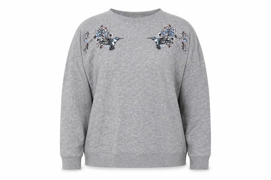 New Look Womens Grey Cotton Pullover Sweatshirt Size XS Pullover