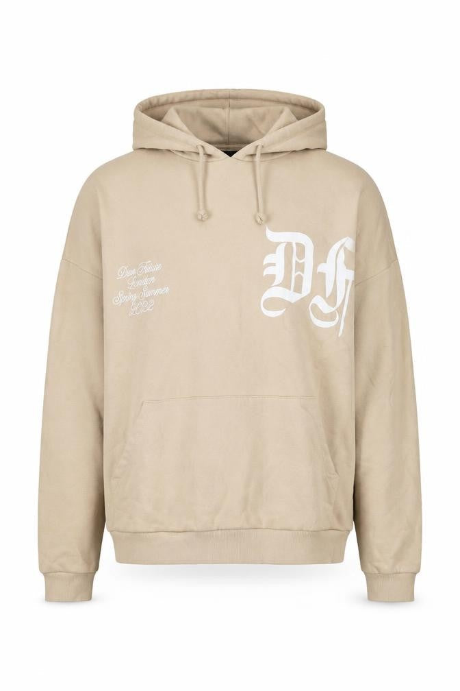 Asoso Mens Beige Cotton Pullover Hoodie Size L