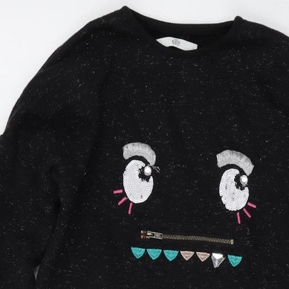 Marks & Spencer Girls Beige Cotton Pullover Sweatshirt Size 10-11 Years Pullover