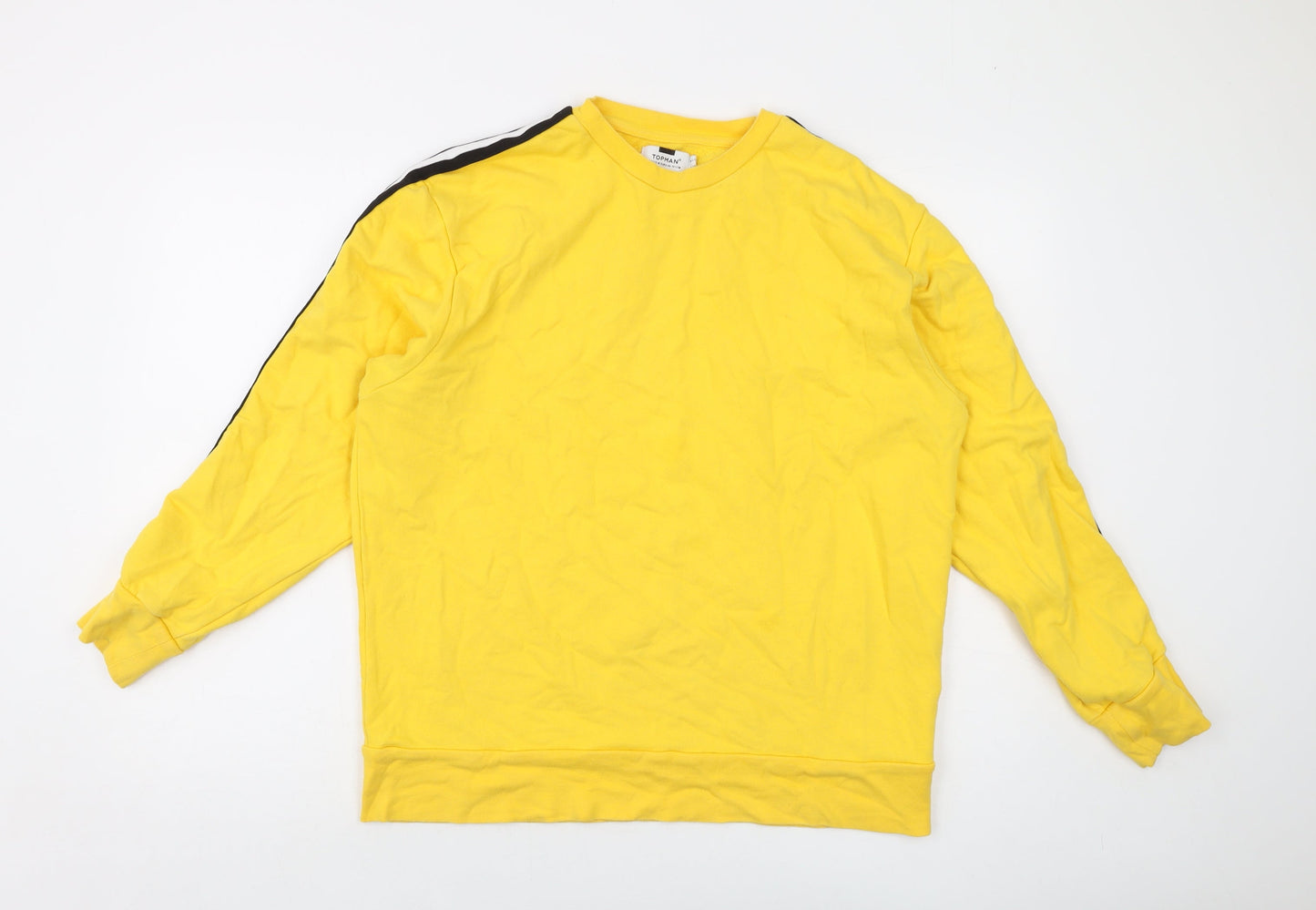 Topman Mens Yellow Cotton Pullover Sweatshirt Size M