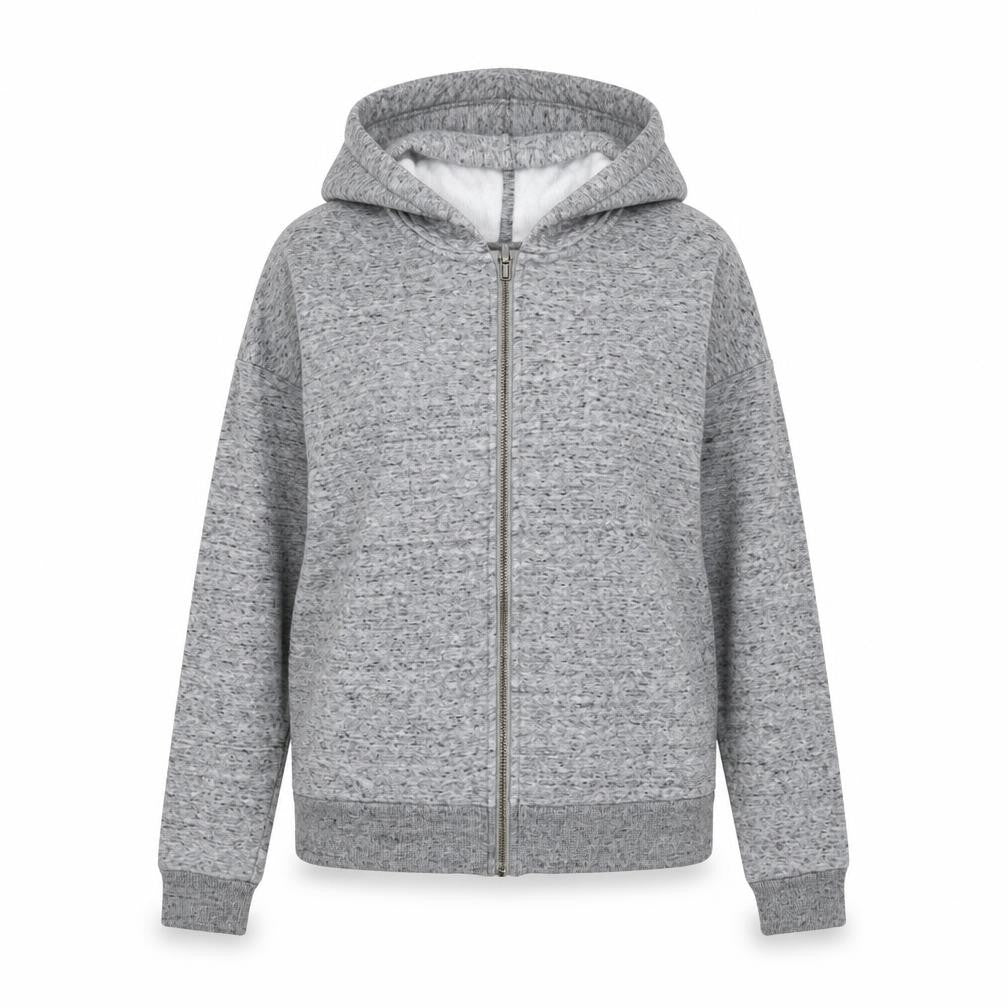 Body Bleu Womens Grey Polyester Full Zip Hoodie Size S Zip
