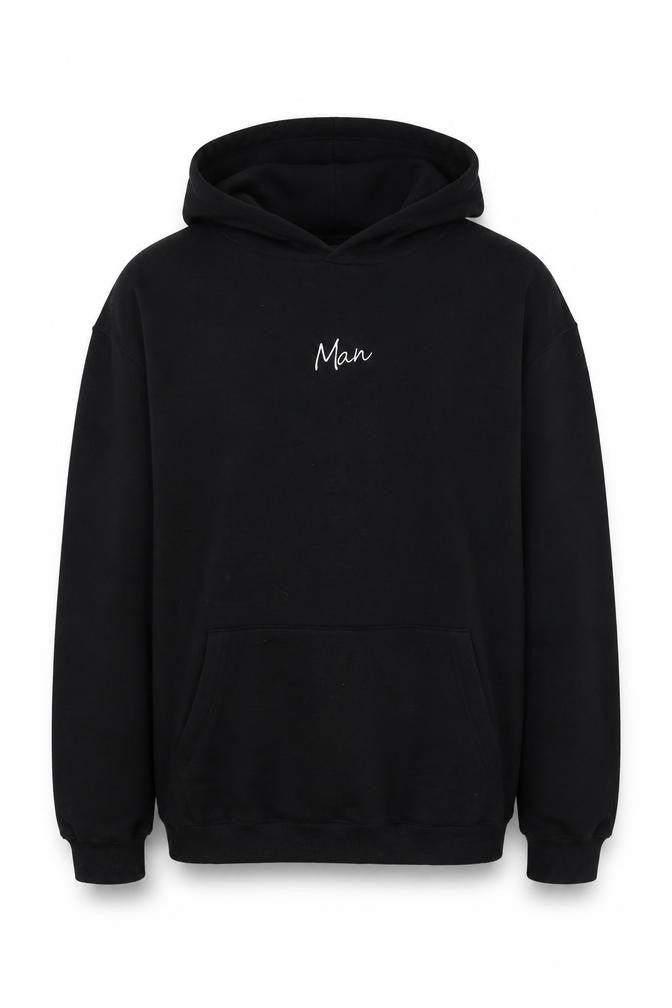 Boohoo Mens Black Cotton Pullover Hoodie Size S