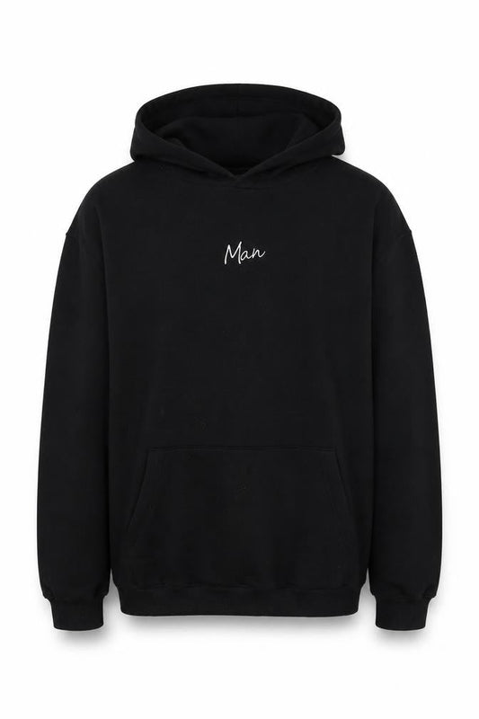 Boohoo Mens Black Cotton Pullover Hoodie Size S