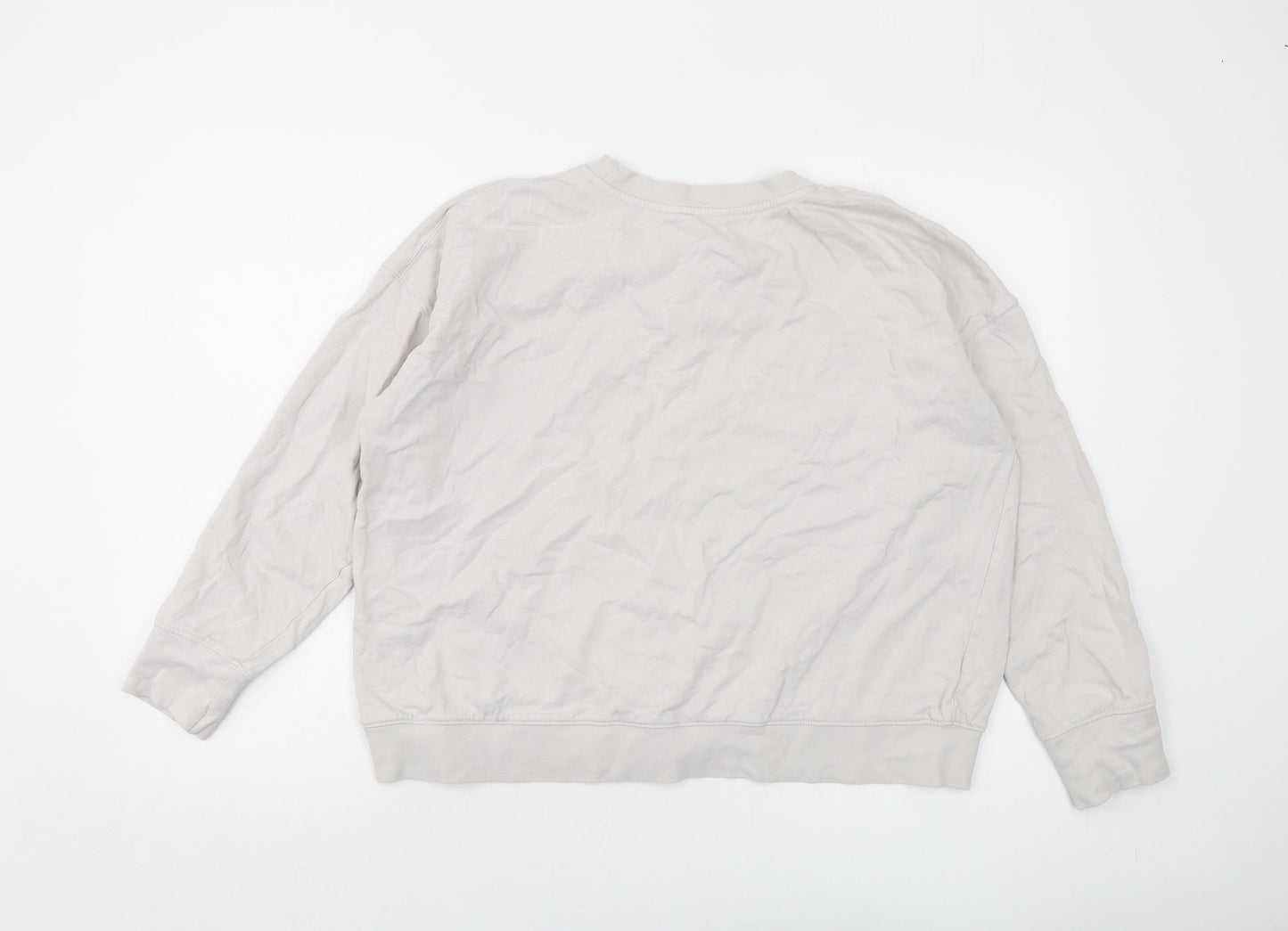 John Lewis Womens Grey Cotton Pullover Sweatshirt Size L Pullover