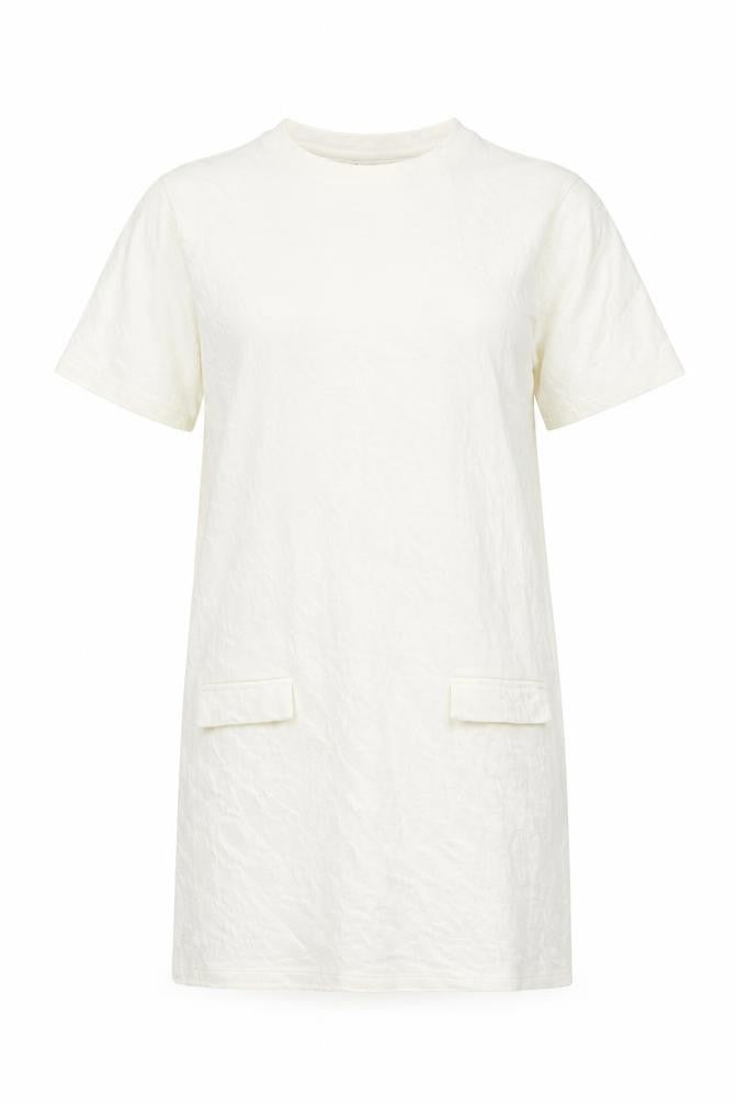 Zara Womens Ivory Polyester Tunic T-Shirt Size M Crew Neck