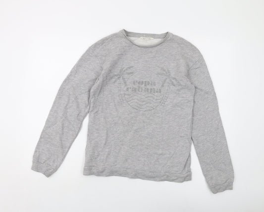 Mango Girls Grey Cotton Pullover Sweatshirt Size 11-12 Years Pullover