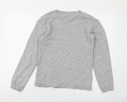 Mango Girls Grey Cotton Pullover Sweatshirt Size 11-12 Years Pullover