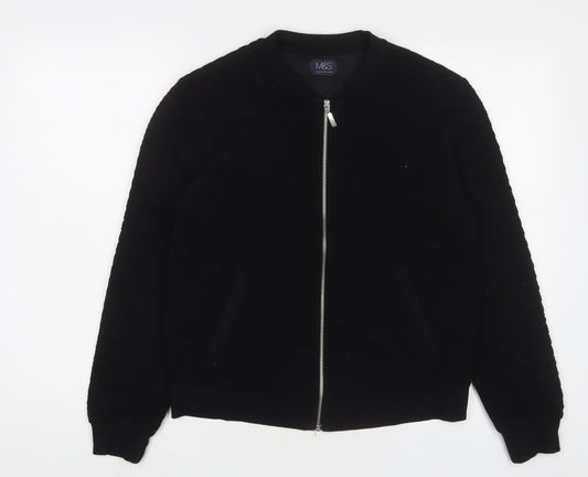 Marks and Spencer Womens Black Jacket Size 14 Zip