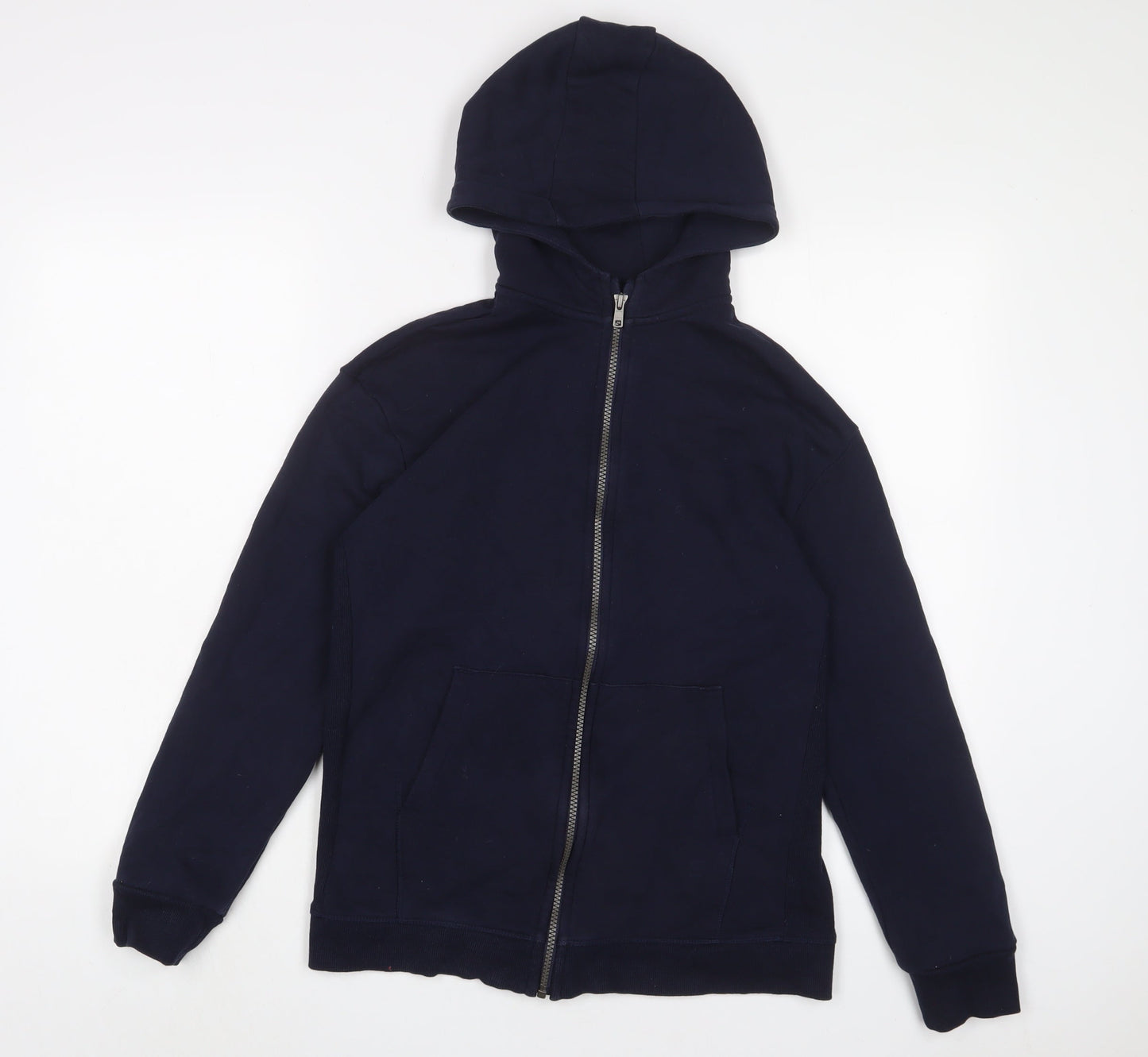 Marks and Spencer Boys Blue Cotton Full Zip Hoodie Size 13-14 Years Zip