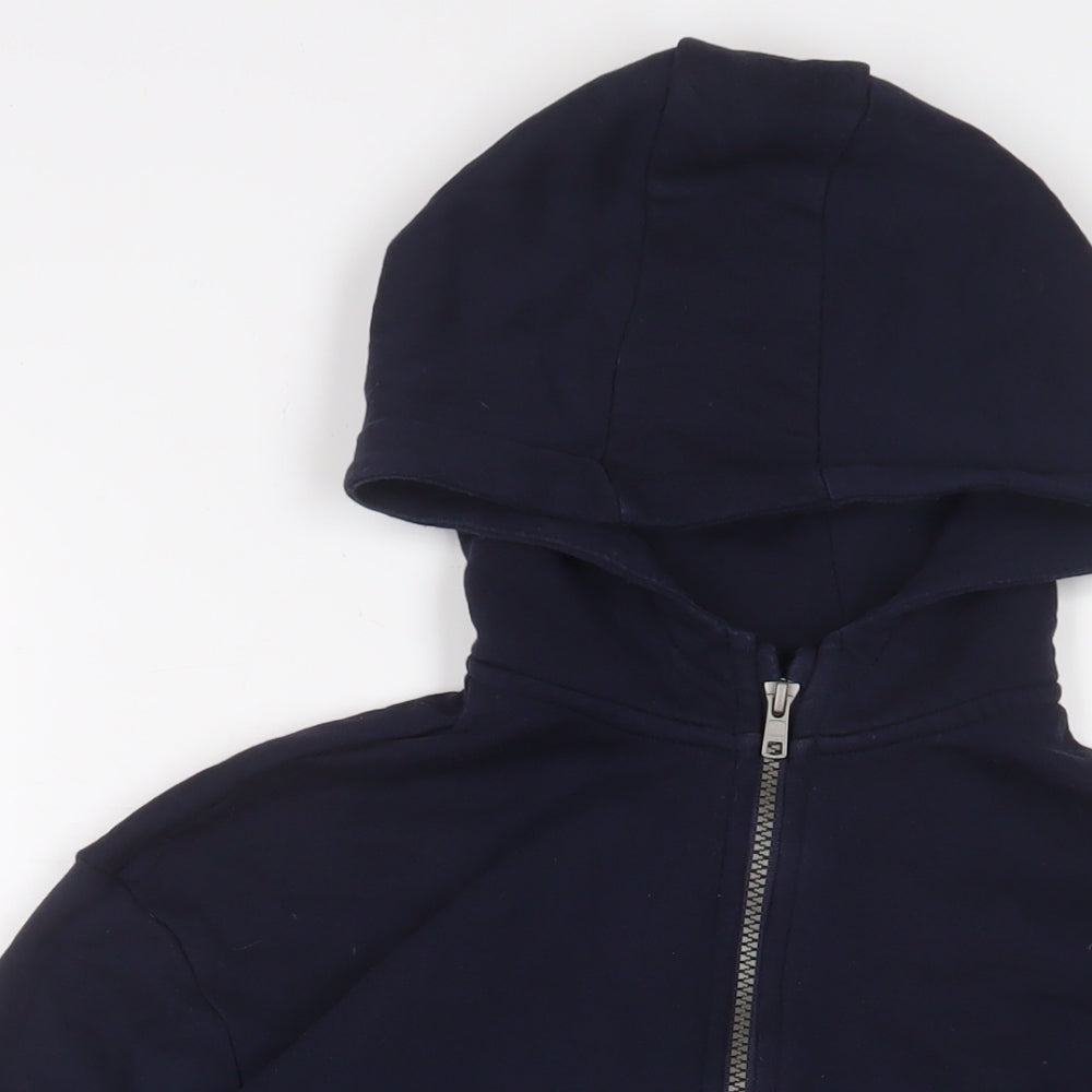Marks and Spencer Boys Blue Cotton Full Zip Hoodie Size 13-14 Years Zip