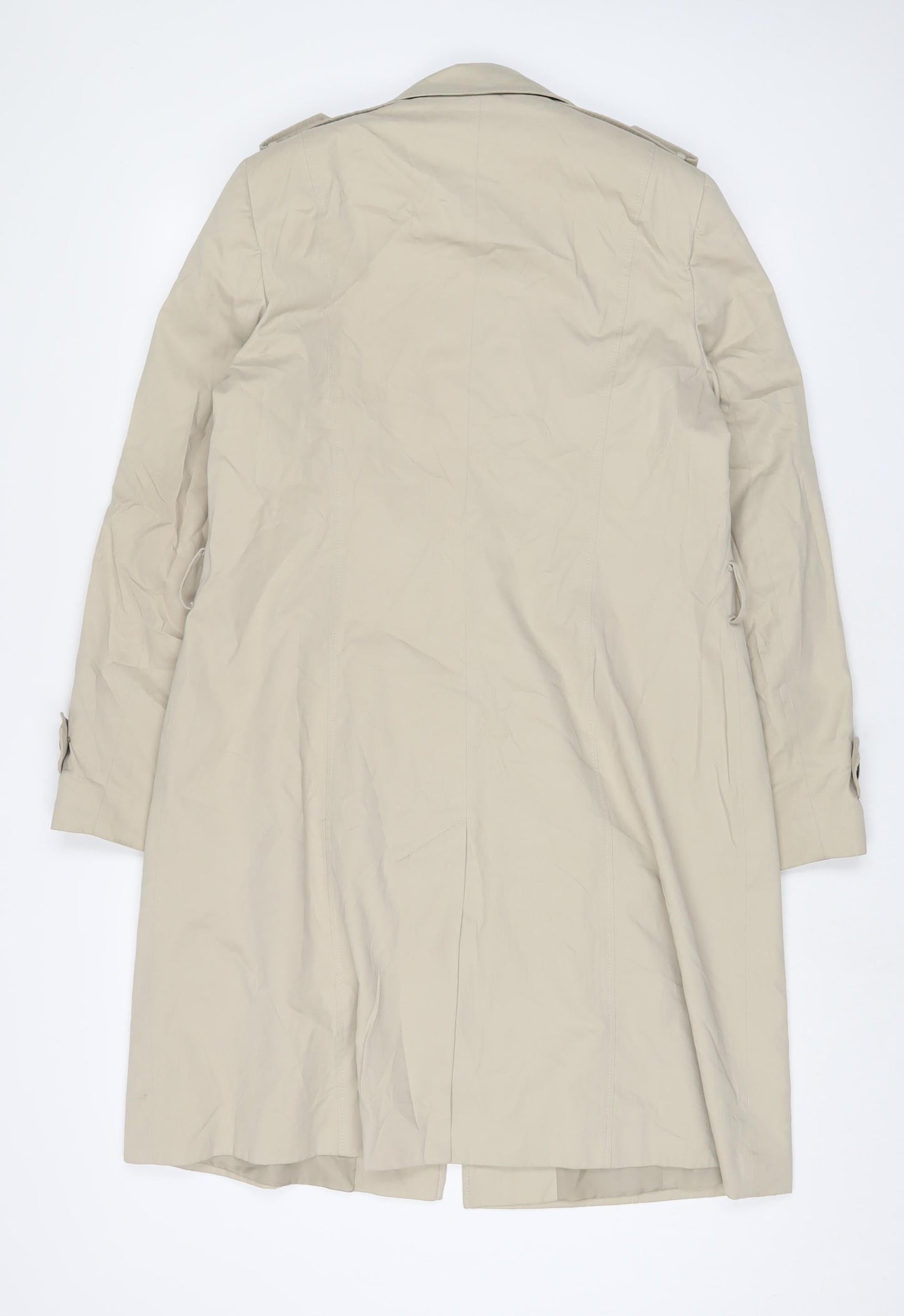Debenhams Womens Beige Overcoat Coat Size 12 Button