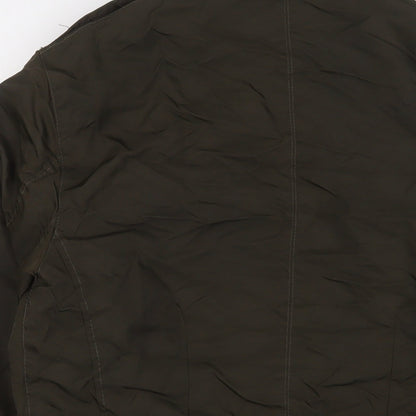 Brand and care label for Autograph men’s green jacket, size S, zip