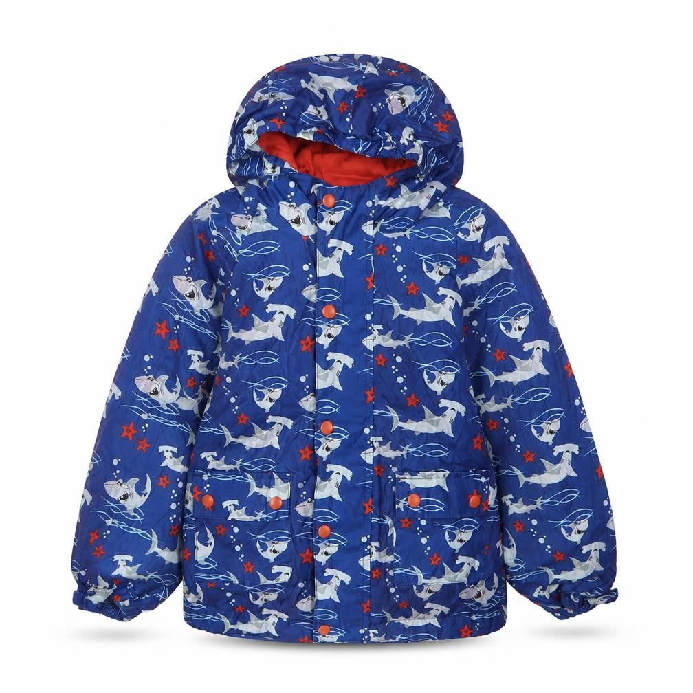 Target Dry Boys Blue Geometric Jacket Size 2-3 Years Zip - Sharks