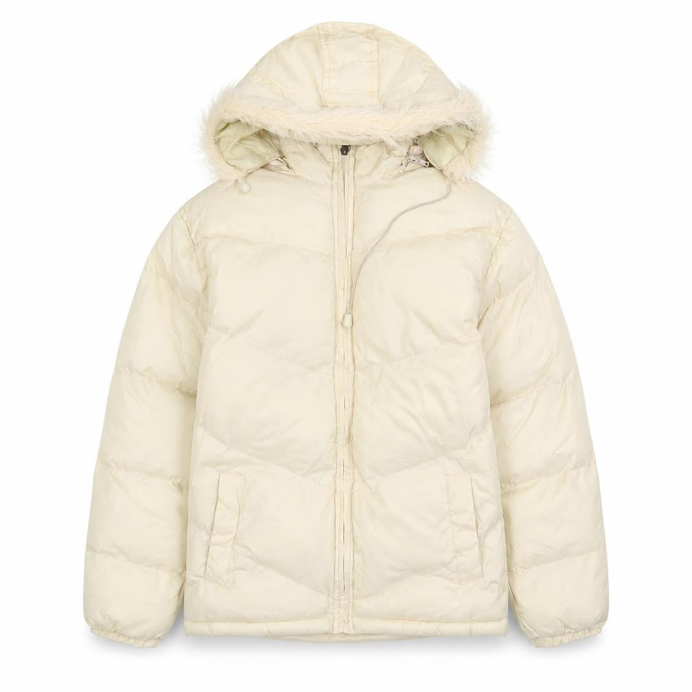 Maitesi Womens Ivory Puffer Jacket Jacket Size S Zip