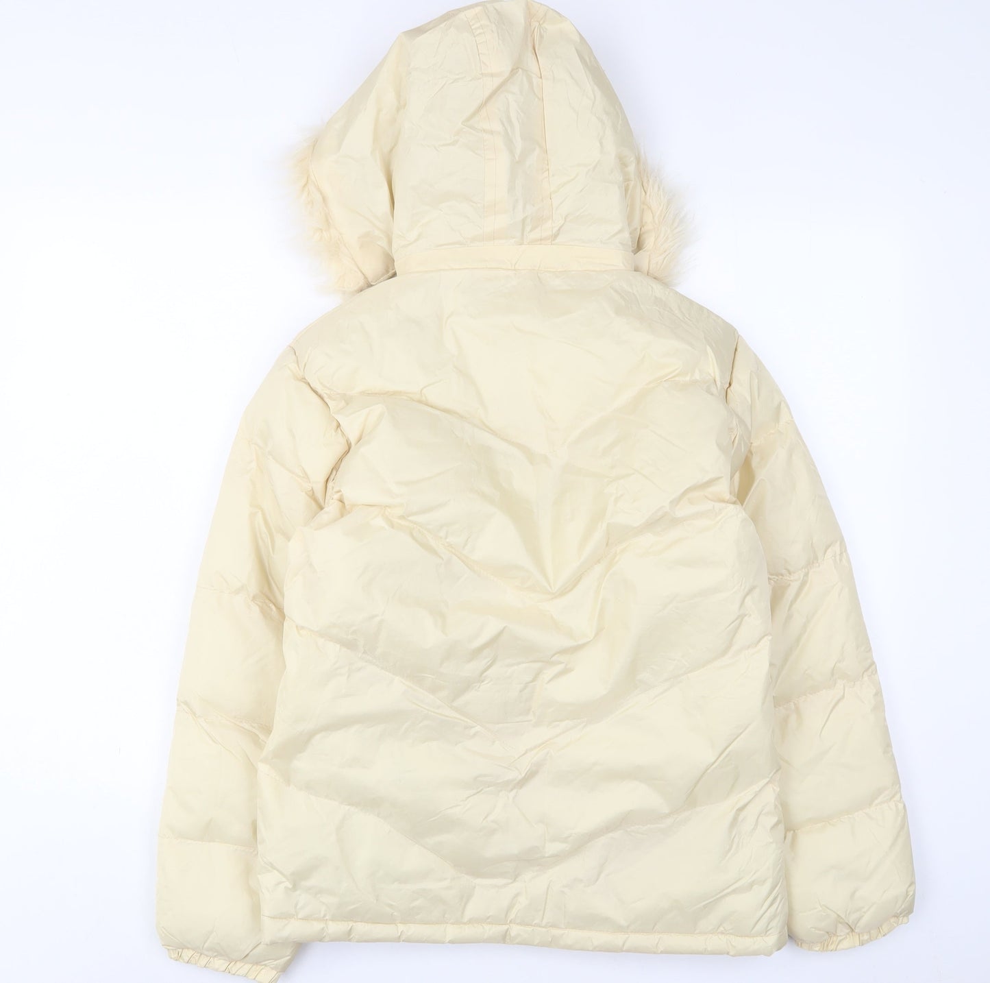 Maitesi Womens Ivory Puffer Jacket Jacket Size S Zip