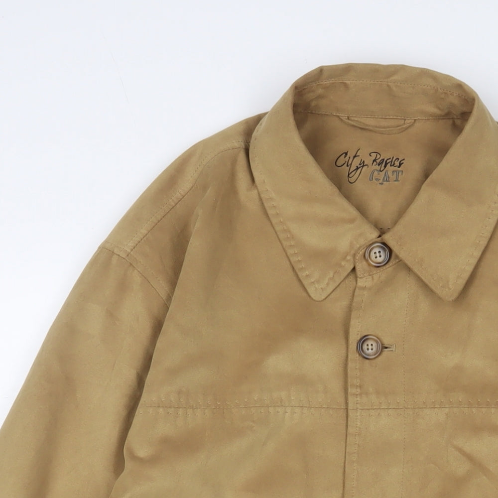 GAT Mens Brown Jacket Size L Button - Logo, Embroidered