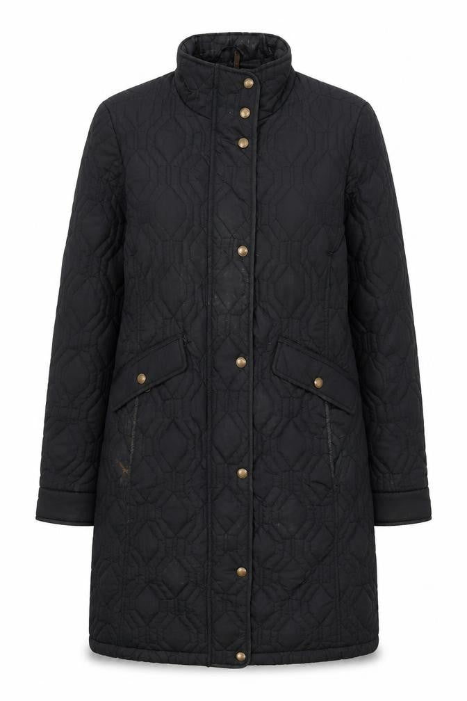 Lands' End Womens Black Quilted Jacket Size XS Zip