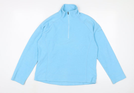 F.LLI Campagnolo Womens Blue Polyester Pullover Sweatshirt Size 14 Zip
