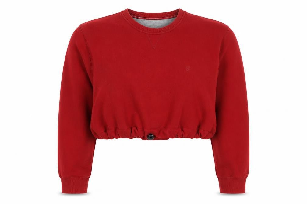 IZOD Womens Red Cotton Pullover Sweatshirt Size XL Pullover - Cropped