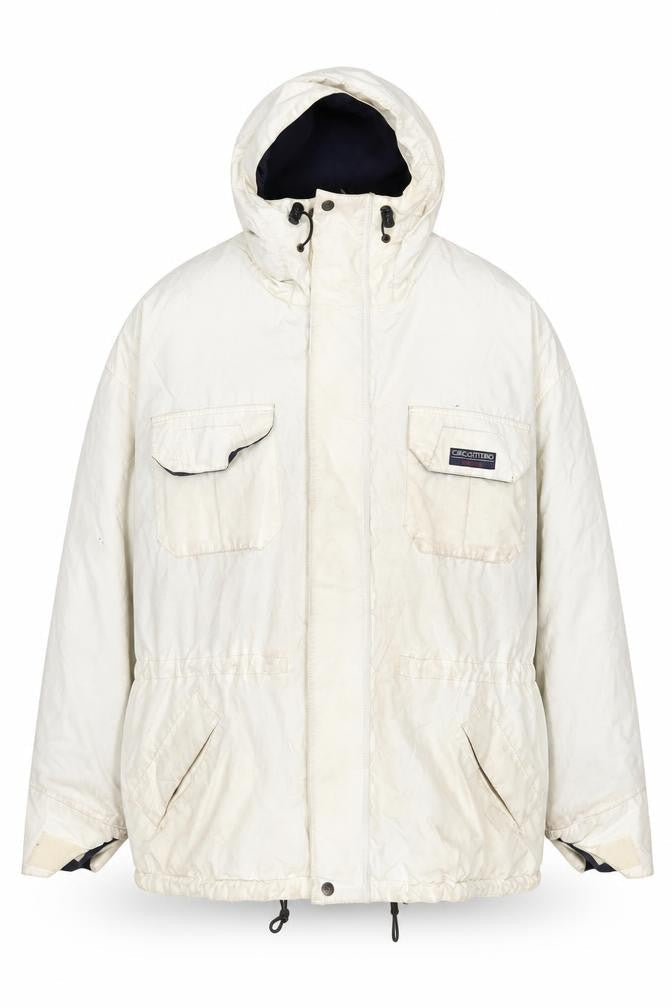 Ciro Citterio Mens White Quilted Coat Size L Zip