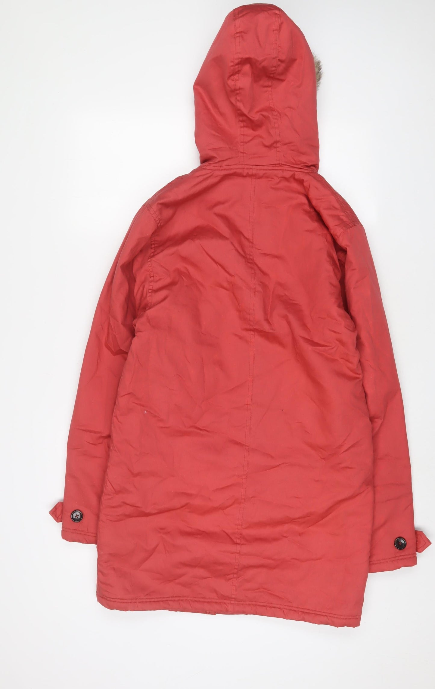 Cotton Traders Womens Pink Parka Coat Size XS Zip