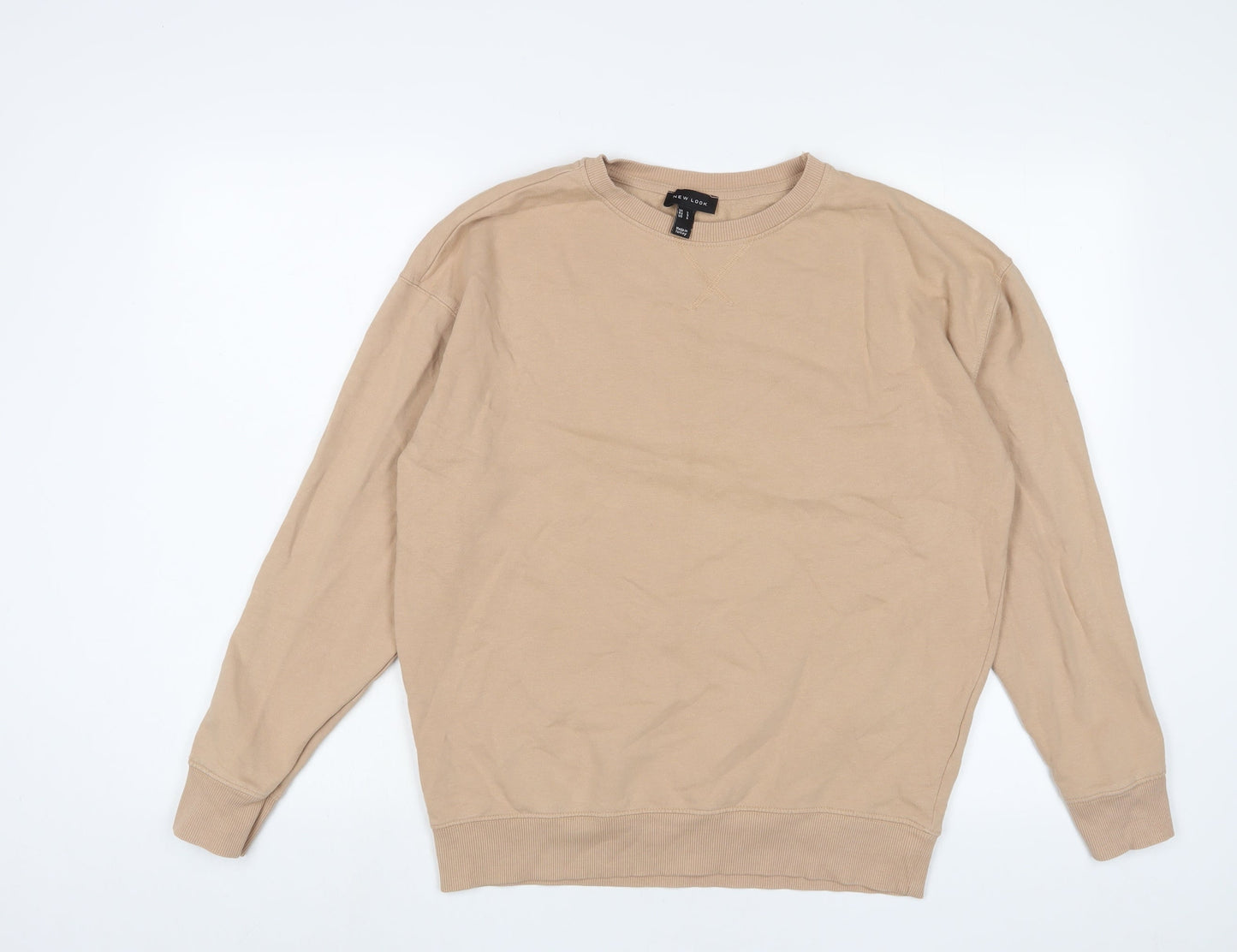 New Look Womens Beige Cotton Pullover Sweatshirt Size S Pullover