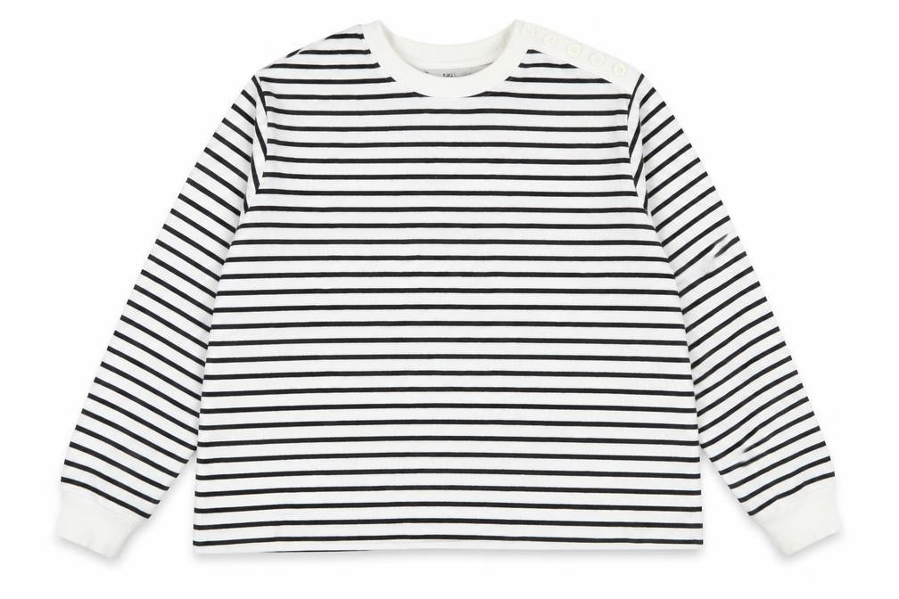 Marks & Spencer Womens White Striped Cotton Pullover Sweatshirt Size XL Pullover - Buttons