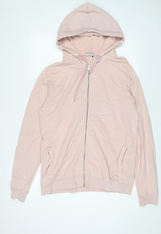 Bonlongaro Womens Pink Cotton Pullover Hoodie Size L Pullover