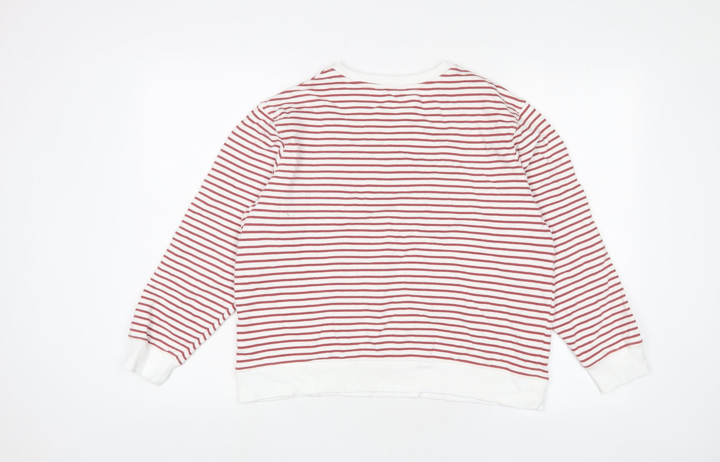 Marks and Spencer Womens Brown Striped Cotton Pullover Sweatshirt Size M Pullover
