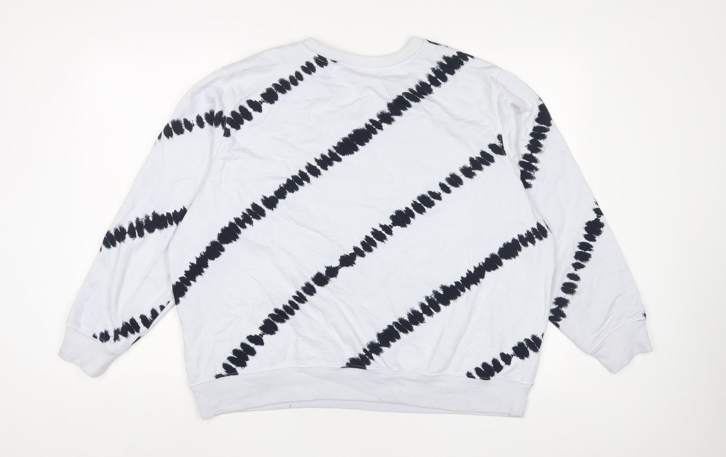 Marks and Spencer Womens White Geometric Cotton Pullover Sweatshirt Size M Pullover