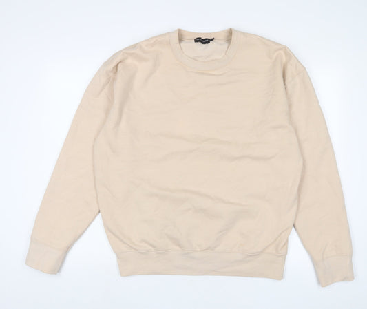 PRETTYLITTLETHING Womens Beige Cotton Pullover Sweatshirt Size L Pullover