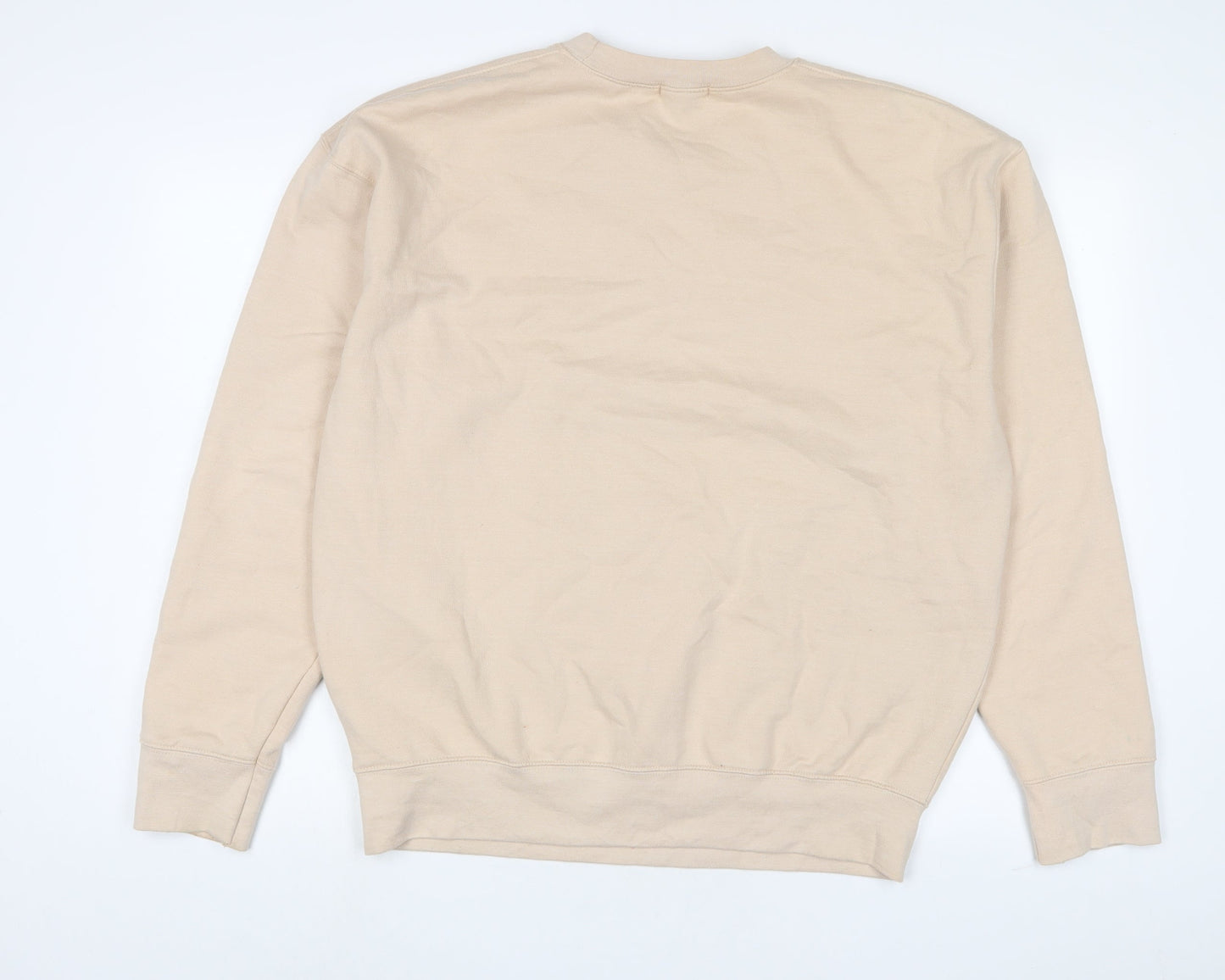 PRETTYLITTLETHING Womens Beige Cotton Pullover Sweatshirt Size L Pullover