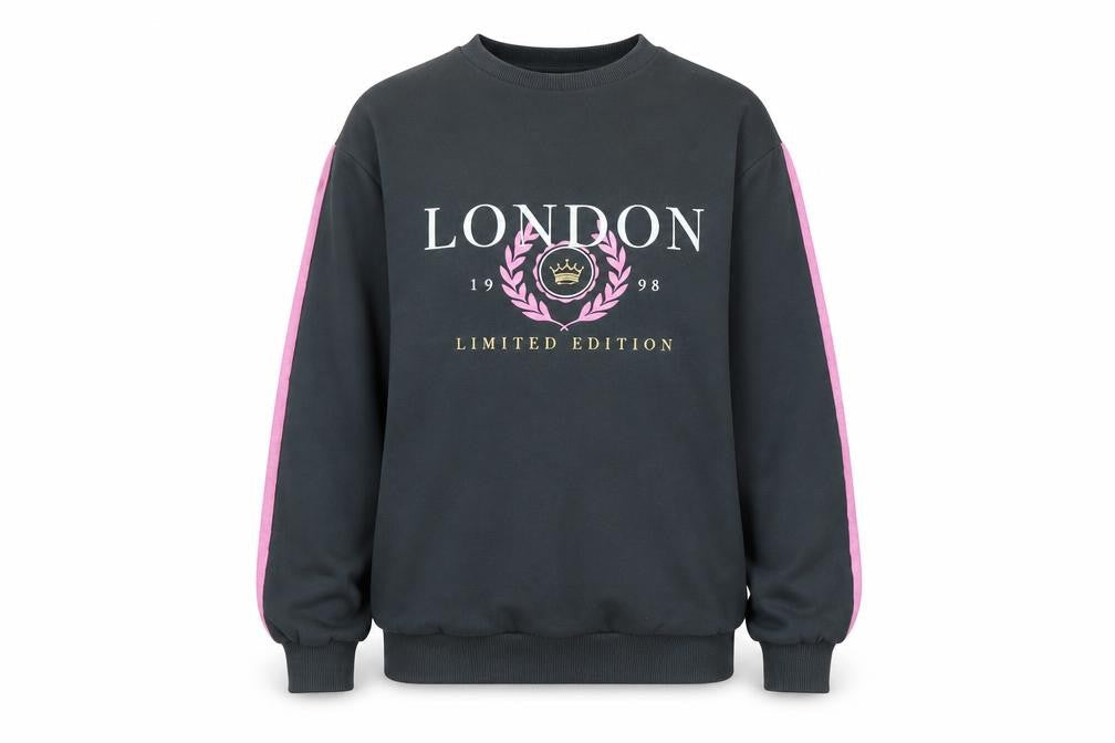 New Look Girls Grey Polyester Pullover Sweatshirt Size 9 Years