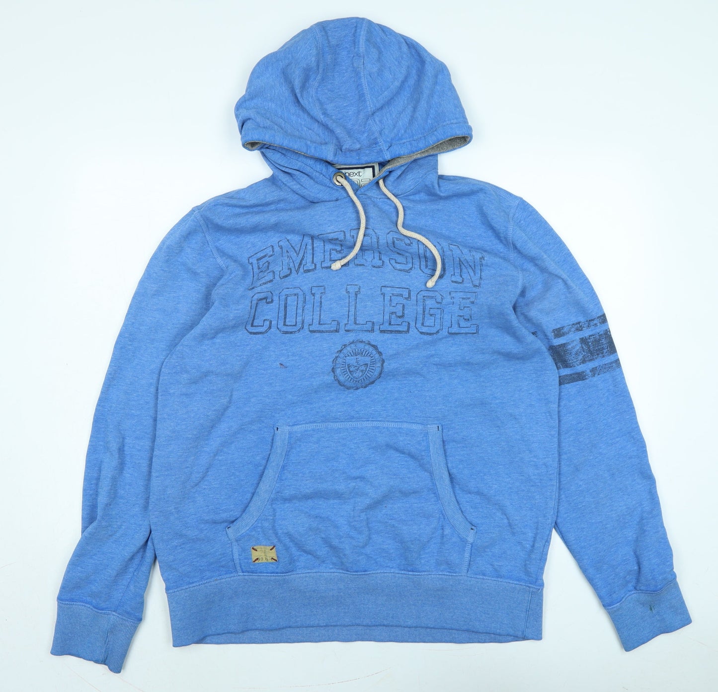 NEXT Mens Blue Polyester Pullover Hoodie Size L