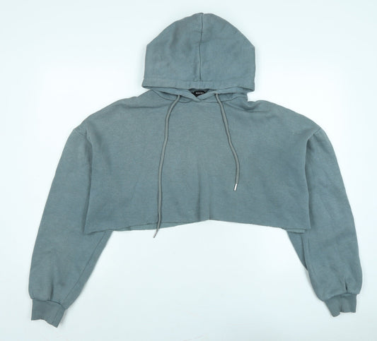 RISING Womens Grey Polyester Pullover Hoodie Size M - Cropped
