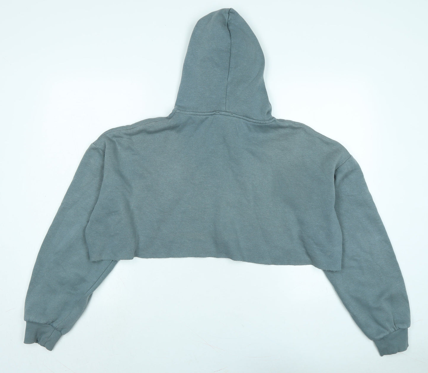 RISING Womens Grey Polyester Pullover Hoodie Size M - Cropped