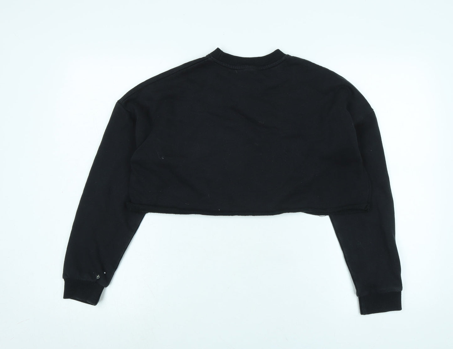 Miss London Womens Black Polyester Pullover Sweatshirt Size S