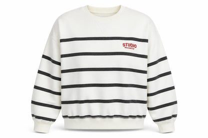 H&M Womens White Polyester Pullover Sweatshirt Size S