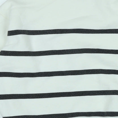 H&M Womens White Polyester Pullover Sweatshirt Size S
